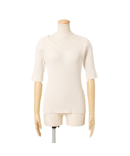 F i.n.t(フィント)の「チュールヨークリブニットプルオーバー/F&A(ニット/セーター・レディース・その他)」の2枚目の写真