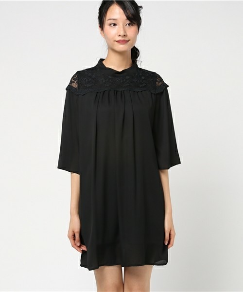 archives（アルシーヴ）の「レース切替ワンピース（ワンピース・レディース・オフホワイト/ブラック/シルバーグレー・MEDIUM）」の4枚目の写真