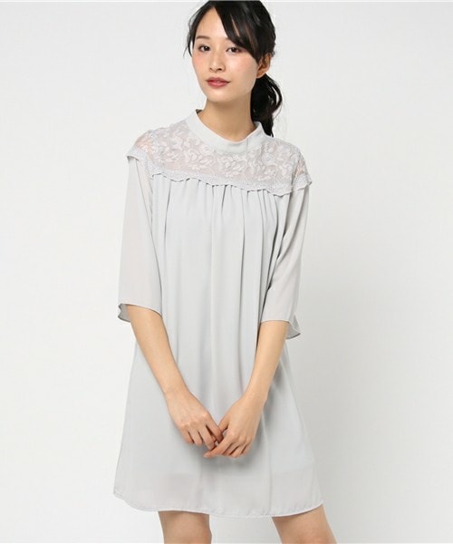 archives（アルシーヴ）の「レース切替ワンピース（ワンピース・レディース・オフホワイト/ブラック/シルバーグレー・MEDIUM）」の3枚目の写真