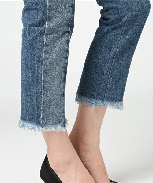 archives（アルシーヴ）の「配色ストレートデニムパンツ（デニムパンツ・レディース・ブルー/ロイヤルブルー・SMALL/MEDIUM）」の9枚目の写真