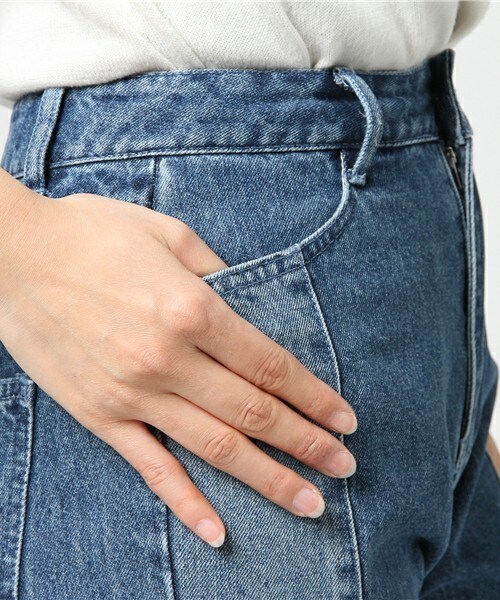 archives（アルシーヴ）の「配色ストレートデニムパンツ（デニムパンツ・レディース・ブルー/ロイヤルブルー・SMALL/MEDIUM）」の8枚目の写真