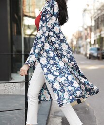 DHOLIC | サイドスリットフローラルオープンガウン(カーディガン/ボレロ)