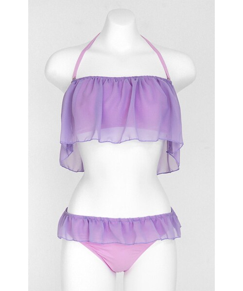 DHOLIC（ディーホリック）の「ネオンカラーシフォンフリルビキニ（水着・レディース・S/M）」の2枚目の写真