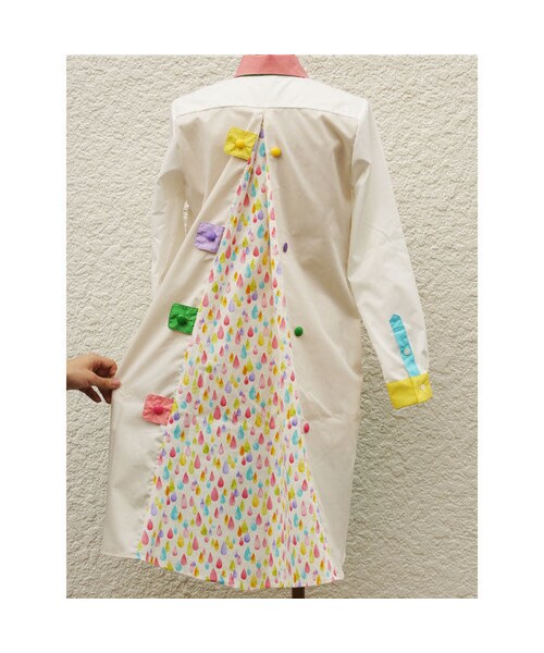 NIRAME.CO(ニラメッコ)の「パカテルカラーしゃつ ネイビーボーダー(ワンピース・レディース・その他)」の1枚目の写真