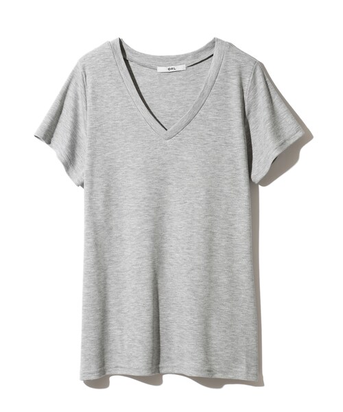GRL(グレイル)の「VネックゆるTシャツ(Tシャツ/カットソー・レディース・オフホワイト/グレー/ブラック・M)」の3枚目の写真