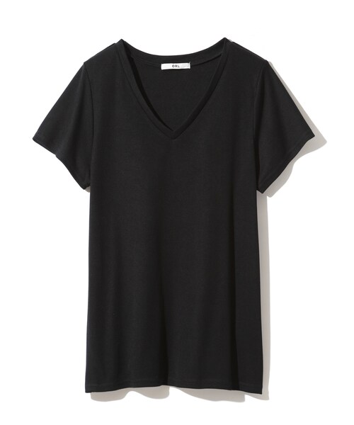 GRL(グレイル)の「VネックゆるTシャツ(Tシャツ/カットソー・レディース・オフホワイト/グレー/ブラック・M)」の2枚目の写真