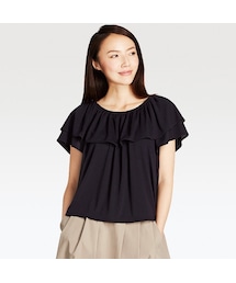 UNIQLO | 2WAYラッフルオフショルダーT（半袖）(Tシャツ/カットソー)
