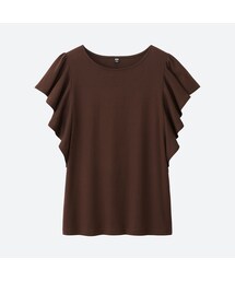 UNIQLO | フリルスリーブT（半袖）(Tシャツ/カットソー)