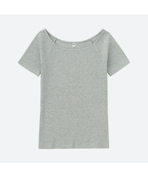 UNIQLO | リブバレエネックT（半袖）(Tシャツ/カットソー)