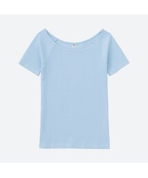 UNIQLO | リブバレエネックT（半袖）(Tシャツ/カットソー)