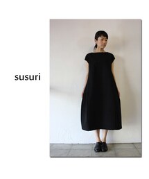 susuri | susuri ススリ　コットンウェザータリスワンピース　♯ホワイト、ブラック　【送料無料】(ワンピース)
