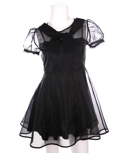 Bobon21（ボボンニジュウイチ）の「エアリーチュールワンピース（ワンピース・レディース・ホワイト/ブラック・S/M/L）」の2枚目の写真