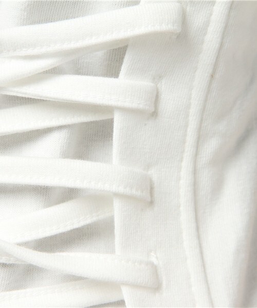 archives（アルシーヴ）の「コルセット風レースアップＴシャツ（Tシャツ/カットソー・レディース・オフホワイト/ブラック/サックスブルー・MEDIUM）」の11枚目の写真