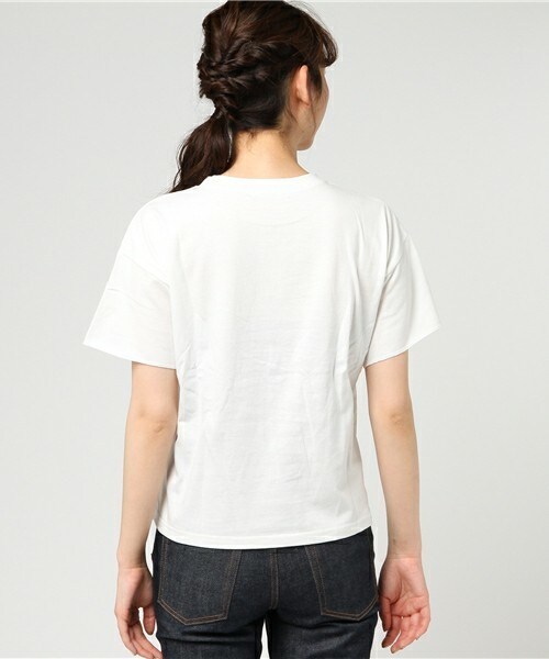 archives（アルシーヴ）の「コルセット風レースアップＴシャツ（Tシャツ/カットソー・レディース・オフホワイト/ブラック/サックスブルー・MEDIUM）」の6枚目の写真