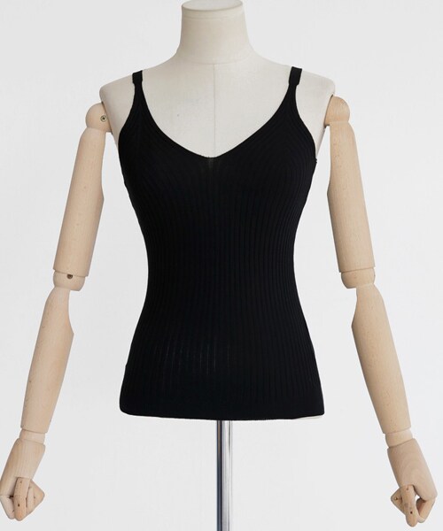 DHOLIC（ディーホリック）の「Vネックアクリルニットスリーブレス（キャミソール・レディース・FREE）」の3枚目の写真