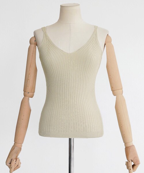 DHOLIC（ディーホリック）の「Vネックアクリルニットスリーブレス（キャミソール・レディース・FREE）」の4枚目の写真