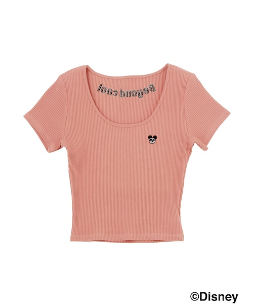 GYDA（ジェイダ）の「Mickey テレコショートTOPS（トップス・レディース・オフホワイト/ブラック/ピンク/ブルー・F）」の4枚目の写真