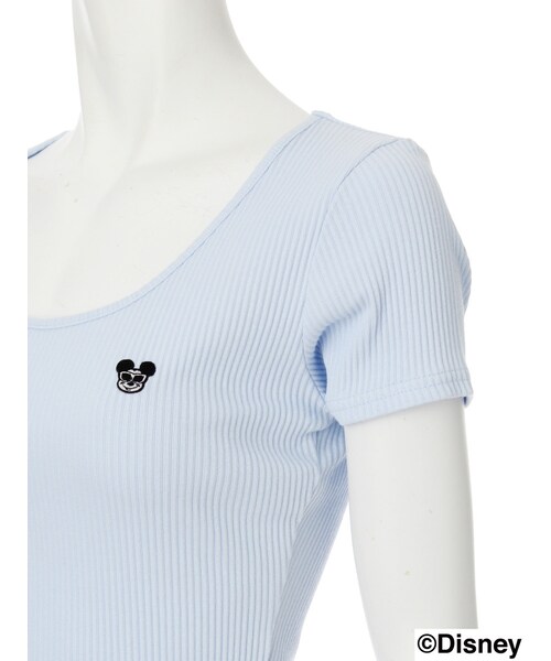 GYDA（ジェイダ）の「Mickey テレコショートTOPS（トップス・レディース・オフホワイト/ブラック/ピンク/ブルー・F）」の12枚目の写真