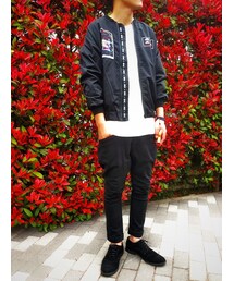 STORES.jp | ＊薄手MA-1ジャケット＊ブラック/カーキ(ナイロンジャケット)