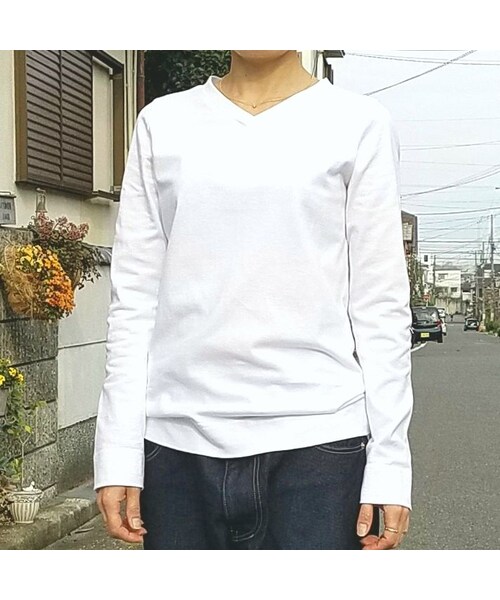 Handmade（ハンドメイド）の「Vネックカットソー（Tシャツ/カットソー・レディース・その他）」の7枚目の写真