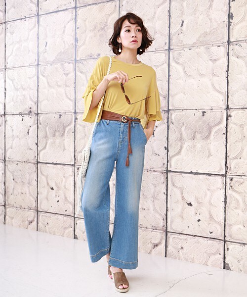 Bab Bou Jeloud(バブブージュルード)の「【WEB限定】袖2段フレアトップス(Tシャツ/カットソー・レディース・オフホワイト/ブラック/マスタード/レッド・M)」の20枚目の写真