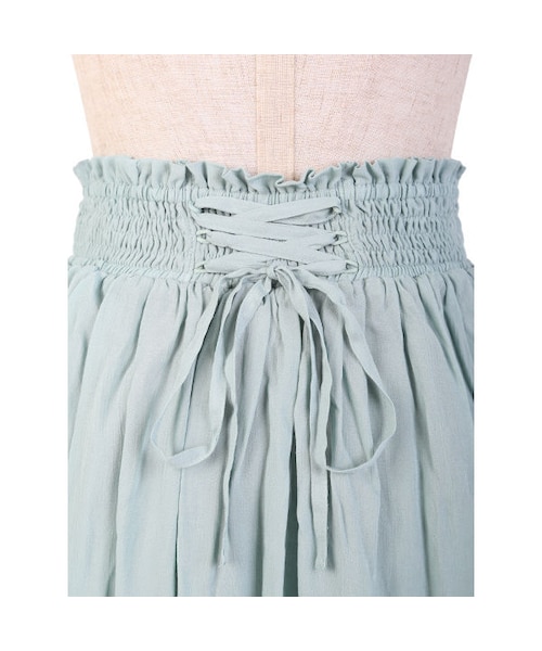 F i.n.t（フィント）の「シャーリングレースアップロングスカート/F i.n.t（スカート・レディース・その他）」の4枚目の写真