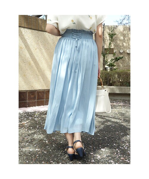 F i.n.t（フィント）の「シャーリングレースアップロングスカート/F i.n.t（スカート・レディース・その他）」の3枚目の写真