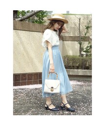 F i.n.t | シャーリングレースアップロングスカート/F i.n.t(スカート)