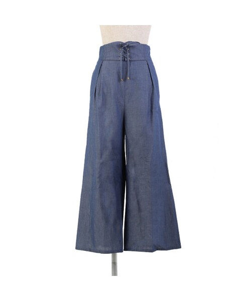 F i.n.t(フィント)の「フロントレースアップワイドパンツ/F&A(デニムパンツ・レディース・その他)」の3枚目の写真