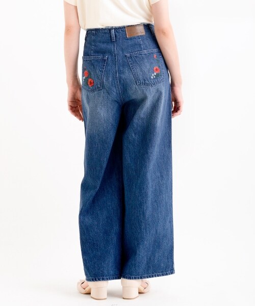 MAJESTIC LEGON（マジェスティックレゴン）の「後ろ刺繍デニムワイド（パンツ・レディース・ネイビー/サックス/ブルー・M/L）」の12枚目の写真