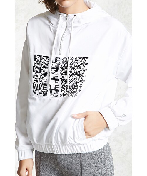 FOREVER 21（フォーエバー トゥエンティーワン）の「Vive Le Sportウインドブレーカー（その他・レディース・WHITE/BLACK・XS/S/M/L）」の4枚目の写真