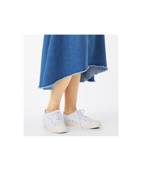 IEDIT（イディット）の「IEDIT Aラインが女らしい カットオフ風仕様のミディー丈フィッシュテールデニムスカート〈ブルー〉（スカート・レディース・ブルー・1 /2 /3 /4 /5 /6 /7 /8 /9 /10/11/12/13/14/15/16）」の7枚目の写真