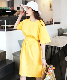 DHOLIC | ウエストタイコットンワンピース(ワンピース)