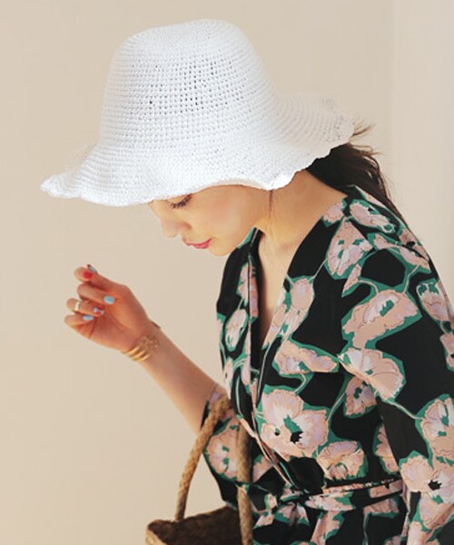 DHOLIC（ディーホリック）の「スカラップペーパーヤーンハット（ハット・レディース・FREE）」の2枚目の写真