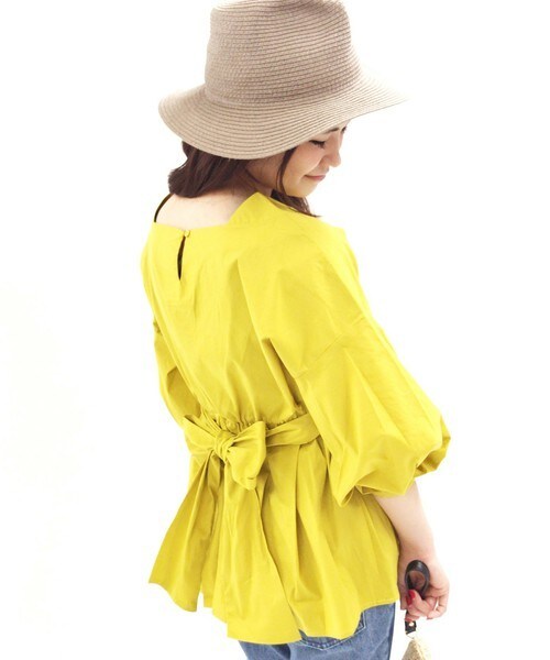 archives(アルシーヴ)の「タイプライターペプラムブラウス(シャツ/ブラウス・レディース・ホワイト/ブラック/マスタード・MEDIUM)」の14枚目の写真