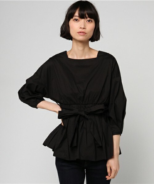 archives(アルシーヴ)の「タイプライターペプラムブラウス(シャツ/ブラウス・レディース・ホワイト/ブラック/マスタード・MEDIUM)」の1枚目の写真