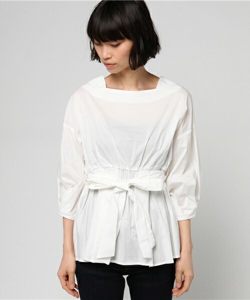 archives(アルシーヴ)の「タイプライターペプラムブラウス(シャツ/ブラウス・レディース・ホワイト/ブラック/マスタード・MEDIUM)」の4枚目の写真