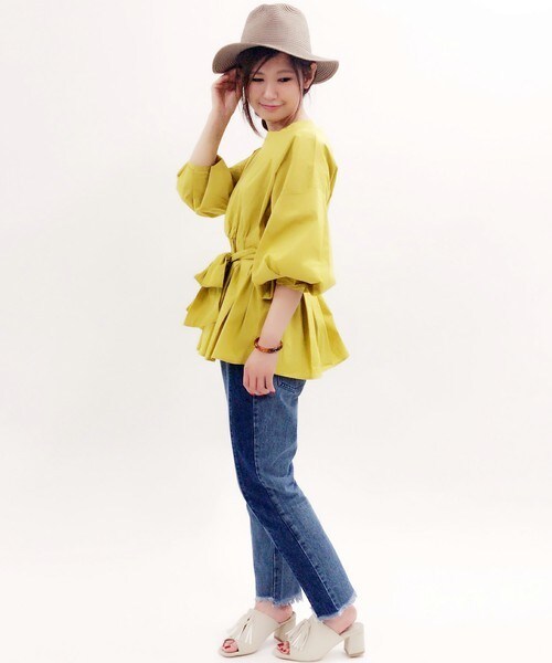 archives(アルシーヴ)の「タイプライターペプラムブラウス(シャツ/ブラウス・レディース・ホワイト/ブラック/マスタード・MEDIUM)」の16枚目の写真