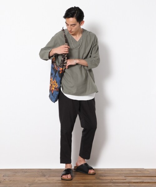 RAGEBLUE（レイジブルー）の「タックテーパードアンクルパンツ（パンツ・ブラック/グレー/ネイビー）」の12枚目の写真