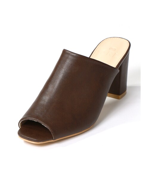 GRL（グレイル）の「オープントゥ サボサンダル（サンダル・レディース・ブラック/ブラウン・24.5）」の2枚目の写真