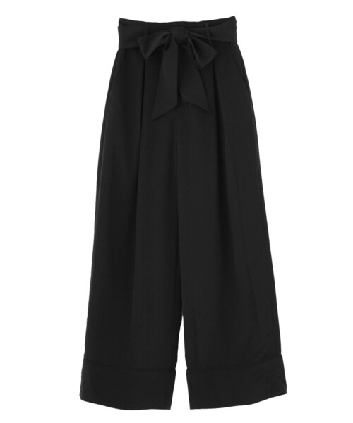 EMODA（エモダ）の「【WEB限定】ワイドベルトストリングパンツ（パンツ・レディース・ホワイト/ブラック/ライトミックス/ミックス・S/M）」の2枚目の写真