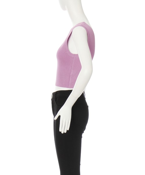 MURUA（ムルーア）の「【2017年春新作】サマーニットミニマルタンクトップ（トップス・レディース・ホワイト/ブラック/オレンジ/ラベンダー・F）」の11枚目の写真