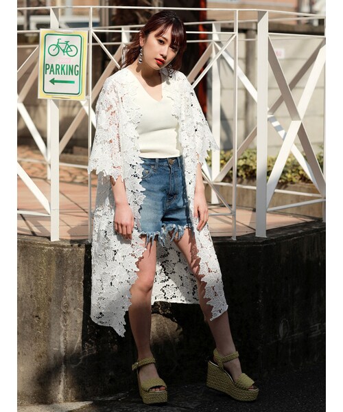 MURUA（ムルーア）の「【2017年春新作】サマーニットミニマルタンクトップ（トップス・レディース・ホワイト/ブラック/オレンジ/ラベンダー・F）」の9枚目の写真