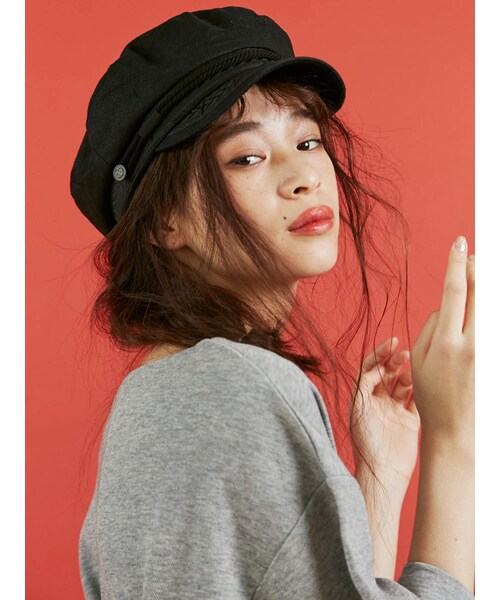 MURUA（ムルーア）の「【2017年春新作】マリンCAP（帽子・レディース・ホワイト/ブラック・F）」の7枚目の写真
