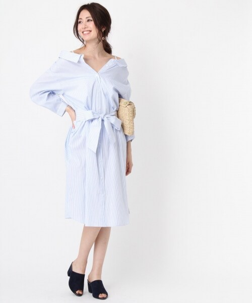 Andemiu（アンデミュウ）の「２ＷＡＹシャツディガン（ワンピース/ドレス・ホワイト/オフホワイト/カーキ）」の6枚目の写真