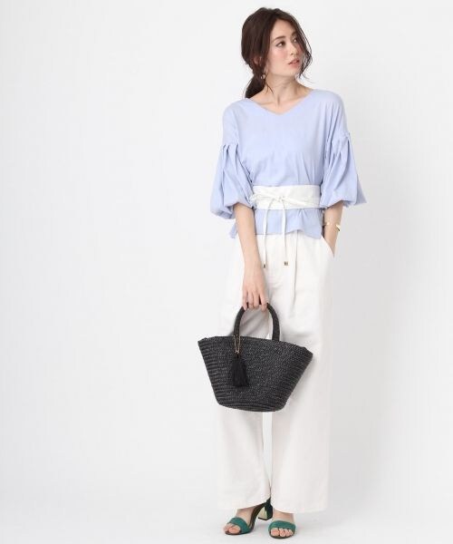 Andemiu（アンデミュウ）の「バルーンスリーブＴＯＰＳ（トップス・ホワイト/ピンク/ライトブルー）」の6枚目の写真