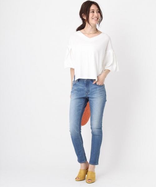 Andemiu（アンデミュウ）の「バルーンスリーブＴＯＰＳ（トップス・ホワイト/ピンク/ライトブルー）」の4枚目の写真