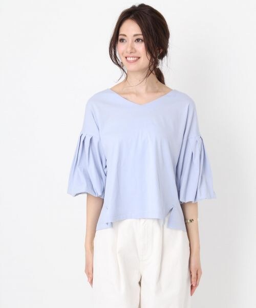 Andemiu（アンデミュウ）の「バルーンスリーブＴＯＰＳ（トップス・ホワイト/ピンク/ライトブルー）」の7枚目の写真