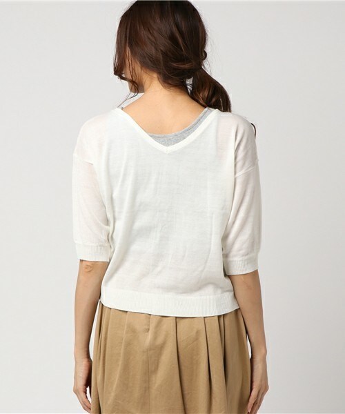 archives（アルシーヴ）の「2Wayカーデ（カーディガン/ボレロ・レディース・オフホワイト/ブラック/イエロー・MEDIUM）」の6枚目の写真