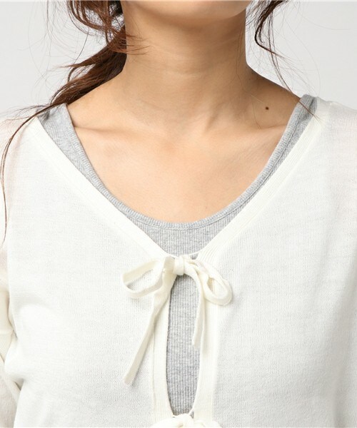 archives（アルシーヴ）の「2Wayカーデ（カーディガン/ボレロ・レディース・オフホワイト/ブラック/イエロー・MEDIUM）」の7枚目の写真